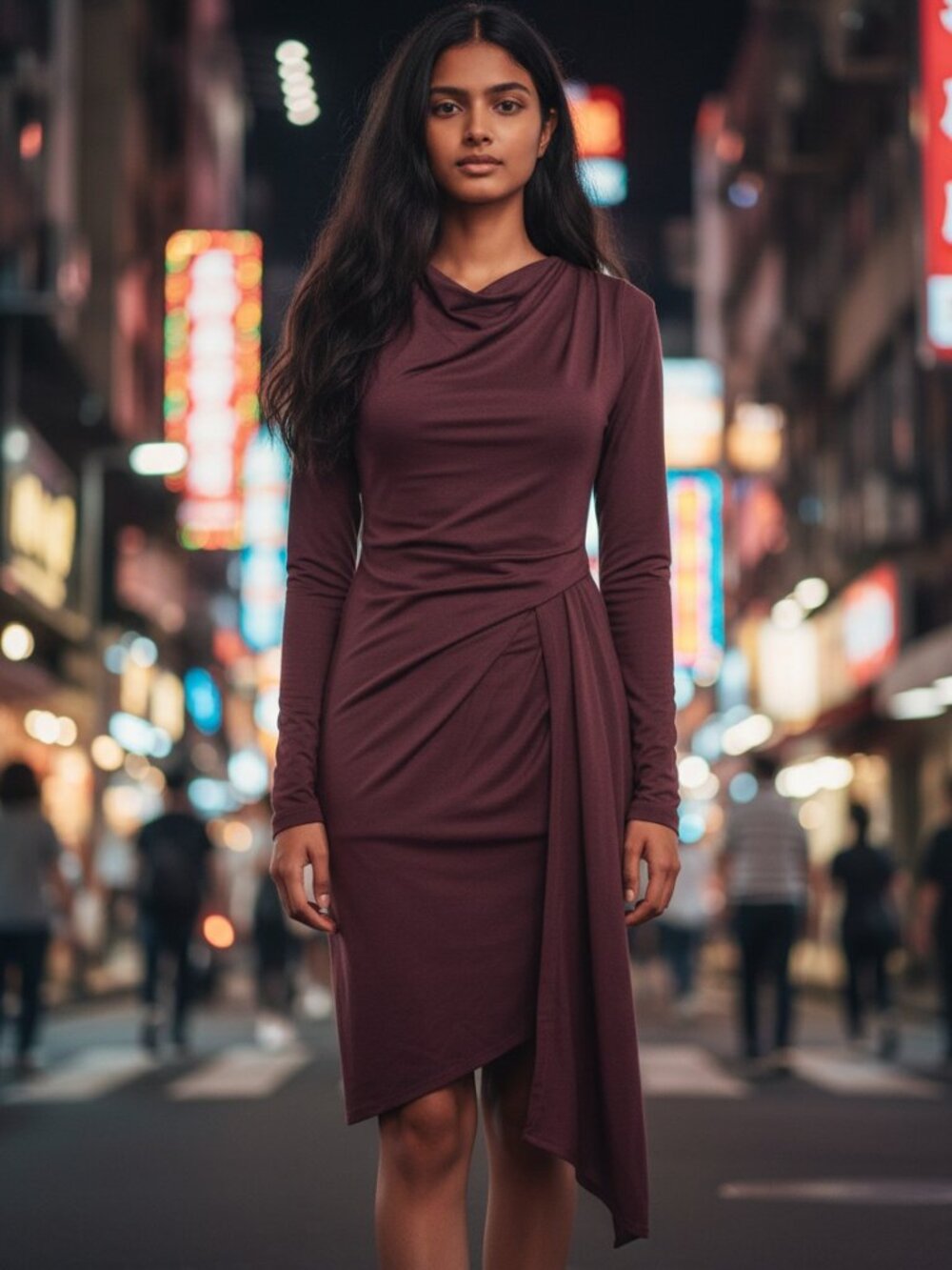 Topshop Chocolate Brown Dress Sz 2 NWT Cowl Neckline